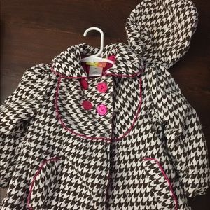 Cute girls houndstooth coat